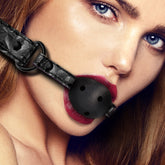 Ouch Breathable Luxury Black Ball Gag - Adult Planet - Online Sex Toys Shop UK